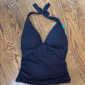 Black Halter Tankini Top